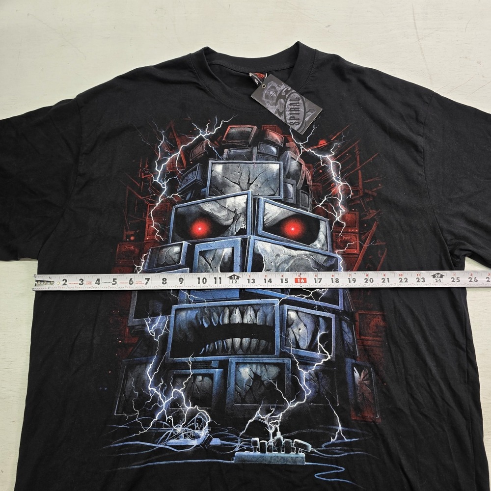 Spiral Direct "Death By TV" Graphic T Shirt Mens 4XL Skull Horror Goth New NWT - Picture 8 of 9